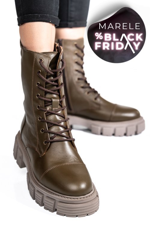 Ghete femei piele naturala khaki 2s7732-048np