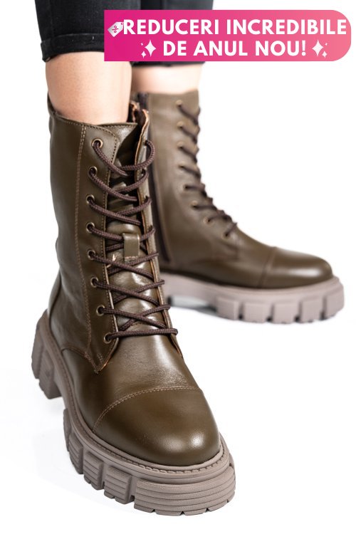 Ghete femei piele naturala khaki 2s7732-048np