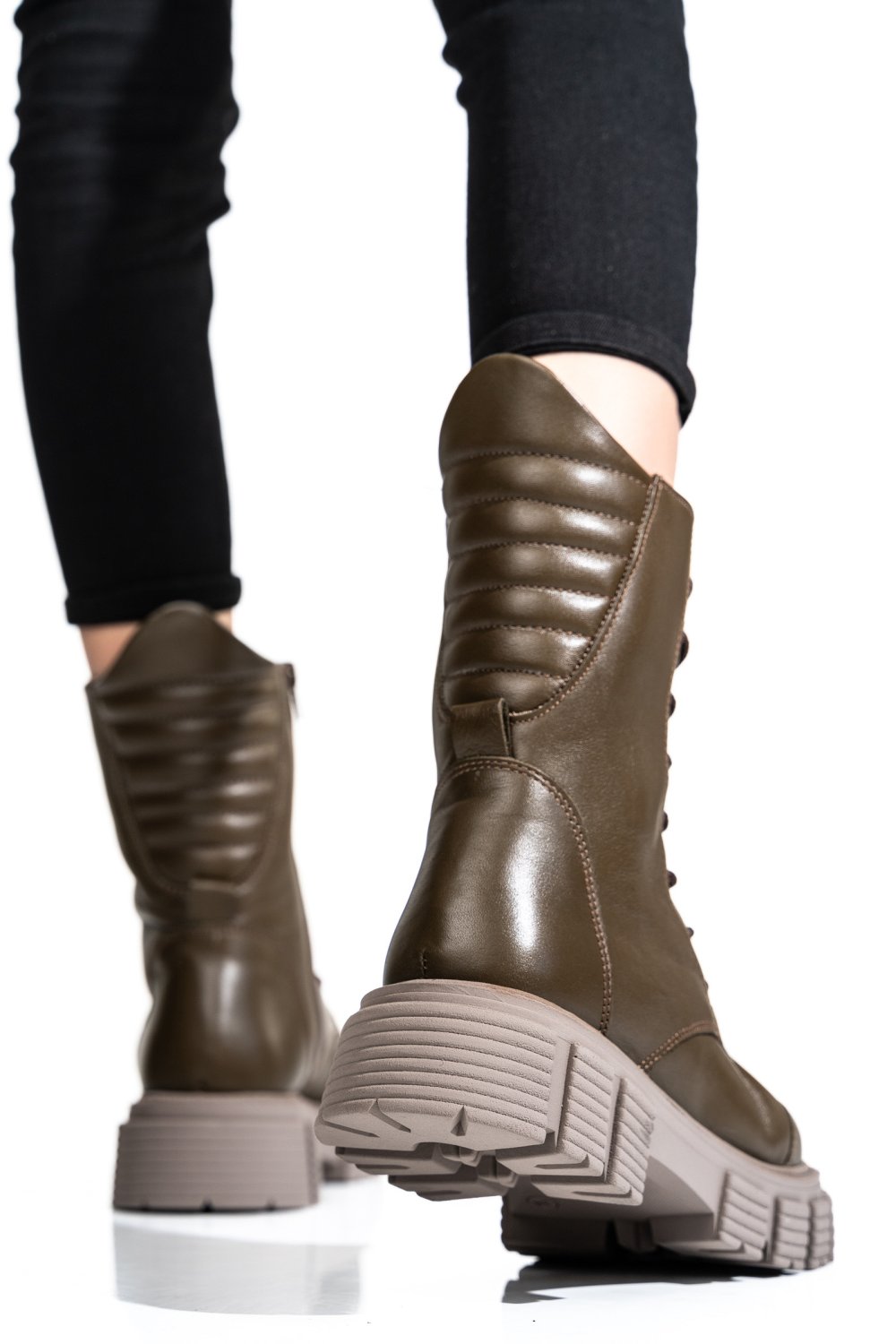 GHETE FEMEI PIELE NATURALA KHAKI 2S7732-048NP