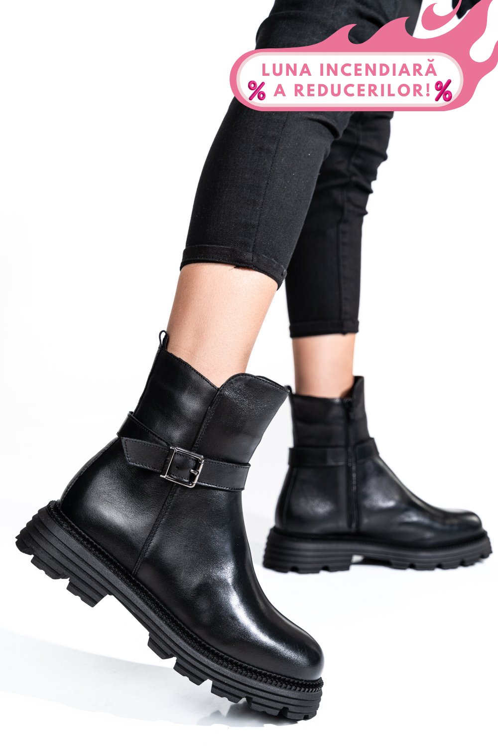 GHETE DAMA PIELE NATURALA NEGRE 2S7732-033NP