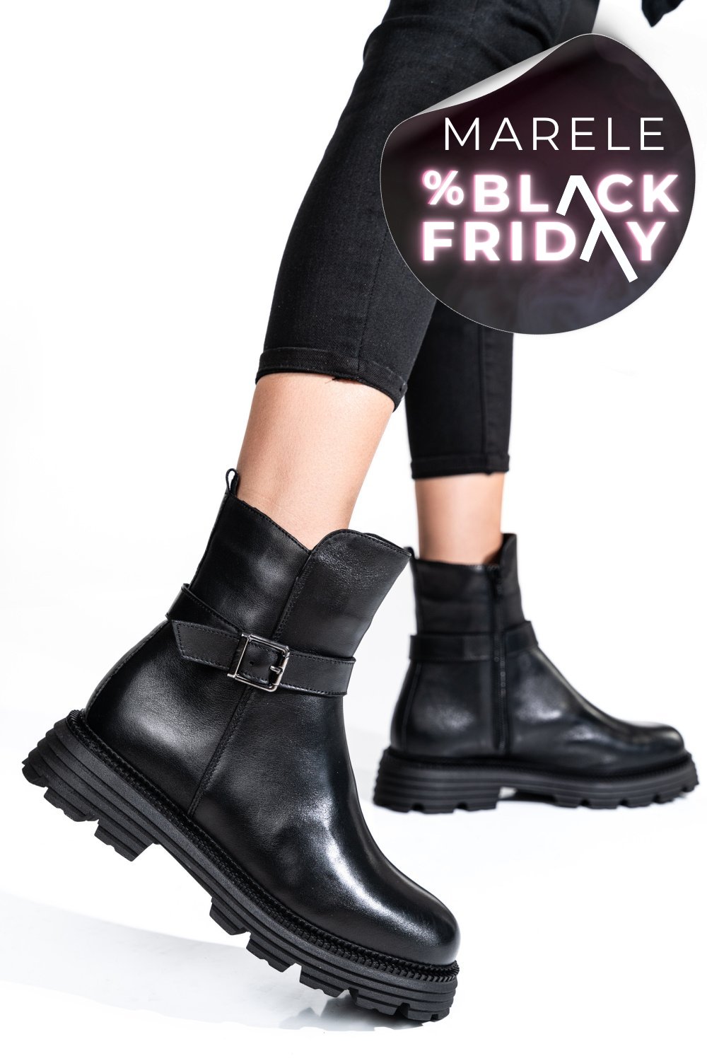 GHETE DAMA PIELE NATURALA NEGRE 2S7732-033NP