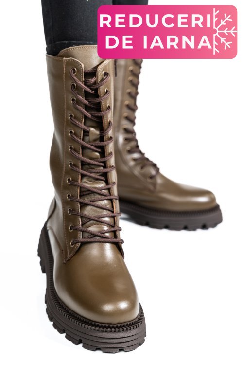 Cizme femei piele natutrala khaki  2s7732-032np