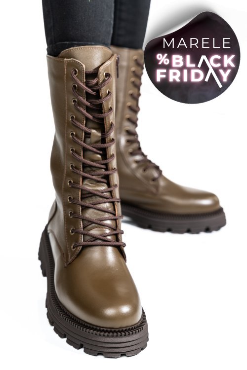 Cizme femei piele natutrala khaki  2s7732-032np