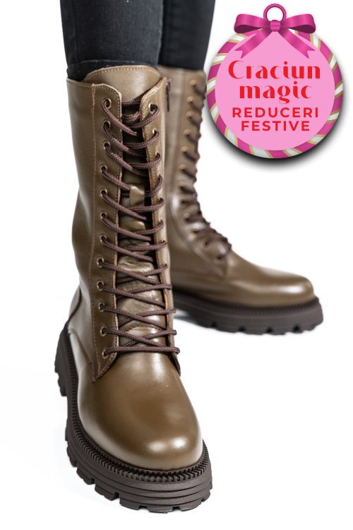 Cizme femei piele natutrala khaki  2s7732-032np