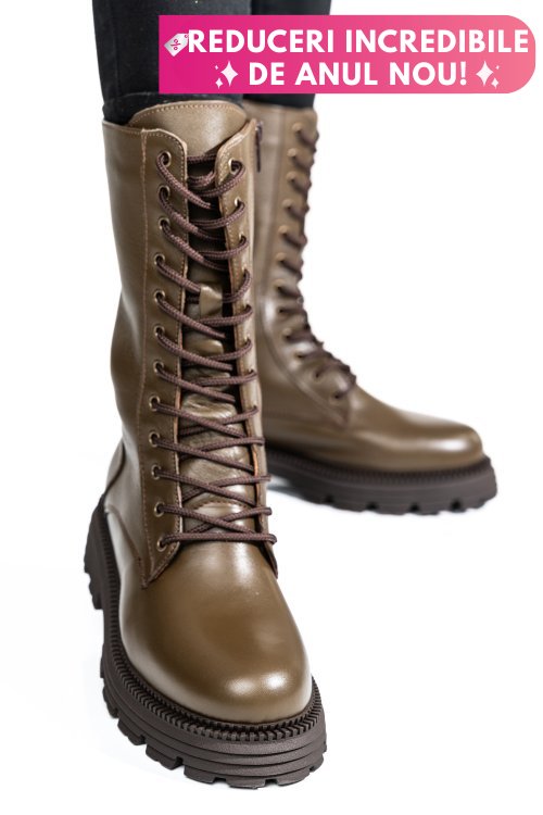 Cizme femei piele natutrala khaki  2s7732-032np