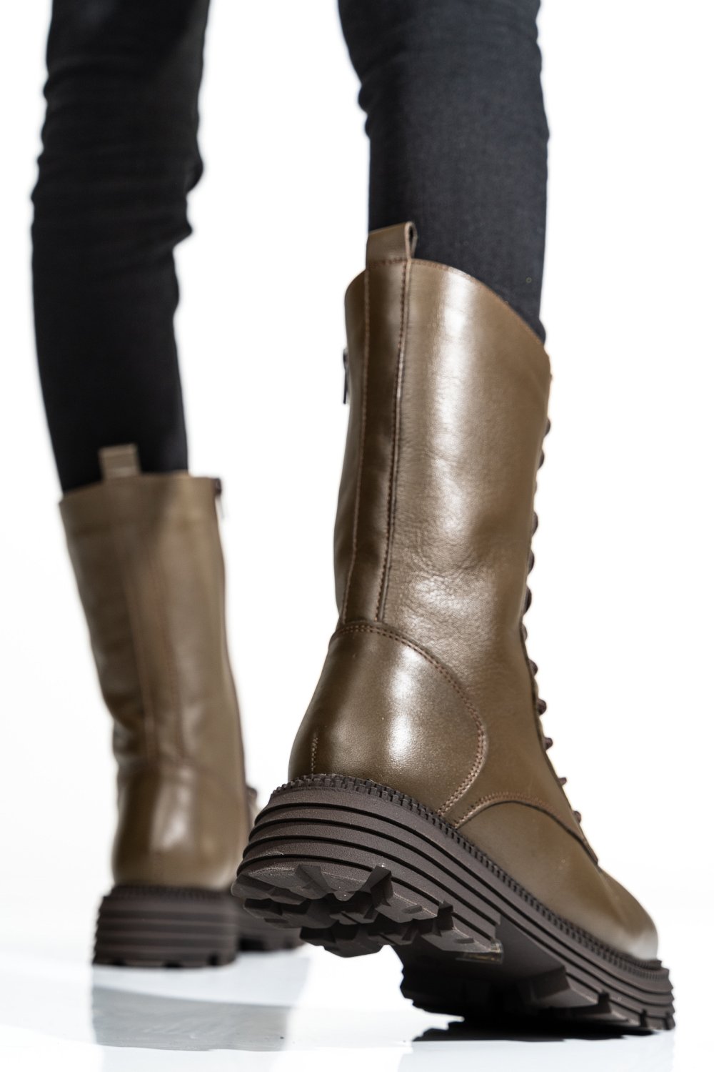 CIZME FEMEI PIELE NATUTRALA KHAKI  2S7732-032NP