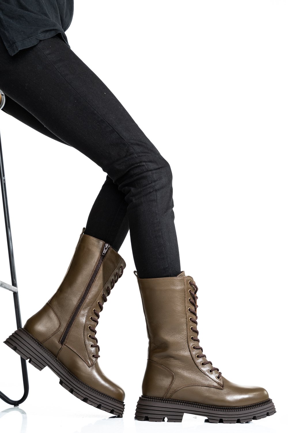 GHETE FEMEI PIELE NATUTRALA KHAKI  2S7732-032NP