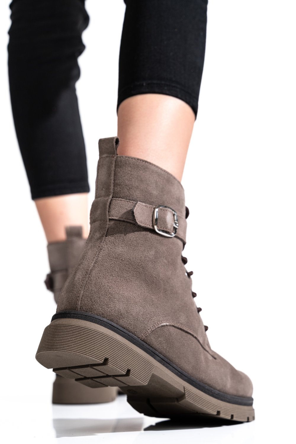 GHETE DAMA PIELE NATURALA INTOARSA TAUPE 2S7732-034SP