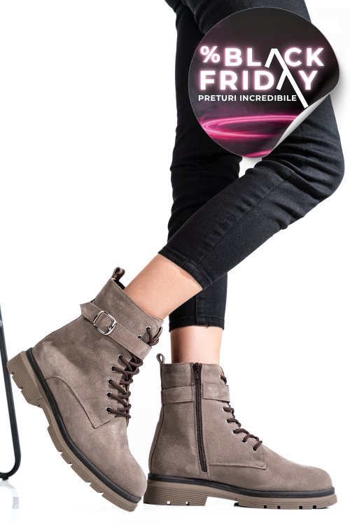 Ghete dama piele naturala intoarsa taupe 2s7732-034sp