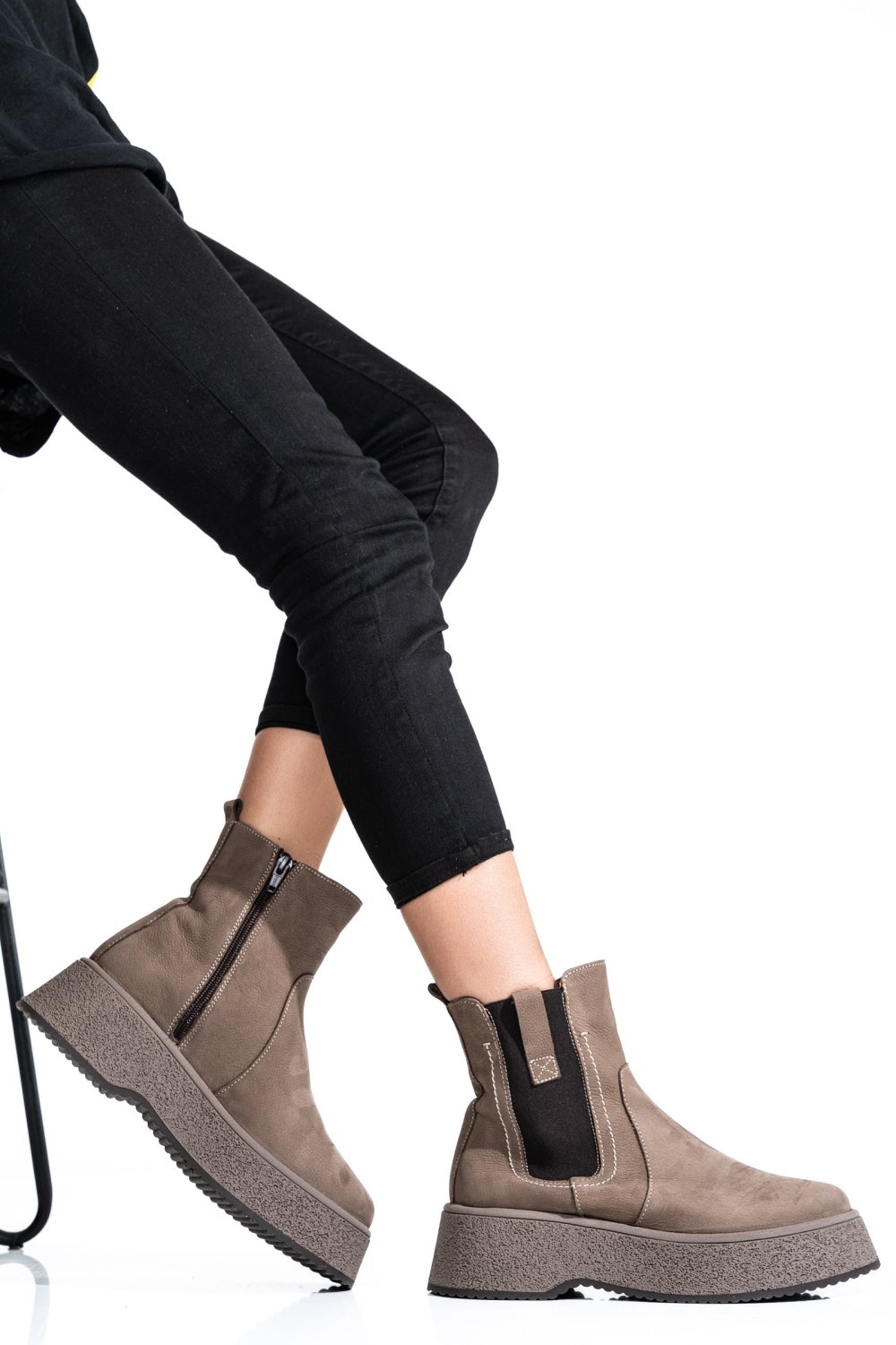 GHETE DAMA PIELE NATURALA TAUPE 2S7732-043NBK