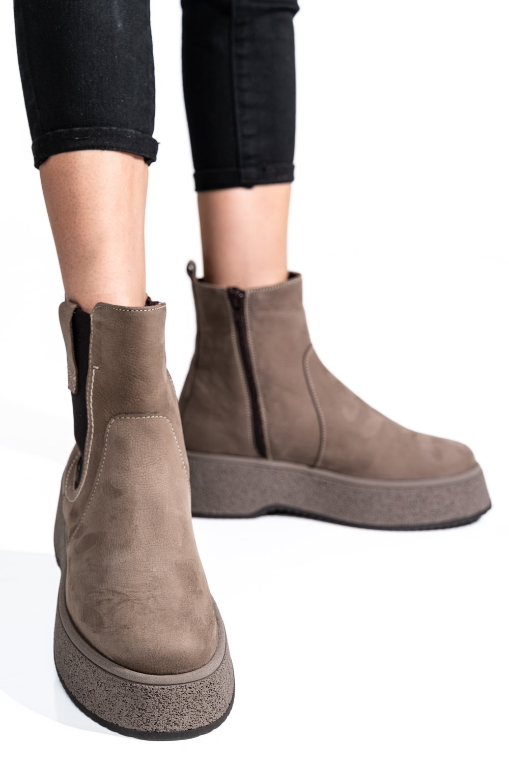 GHETE DAMA PIELE NATURALA TAUPE 2S7732-043NBK