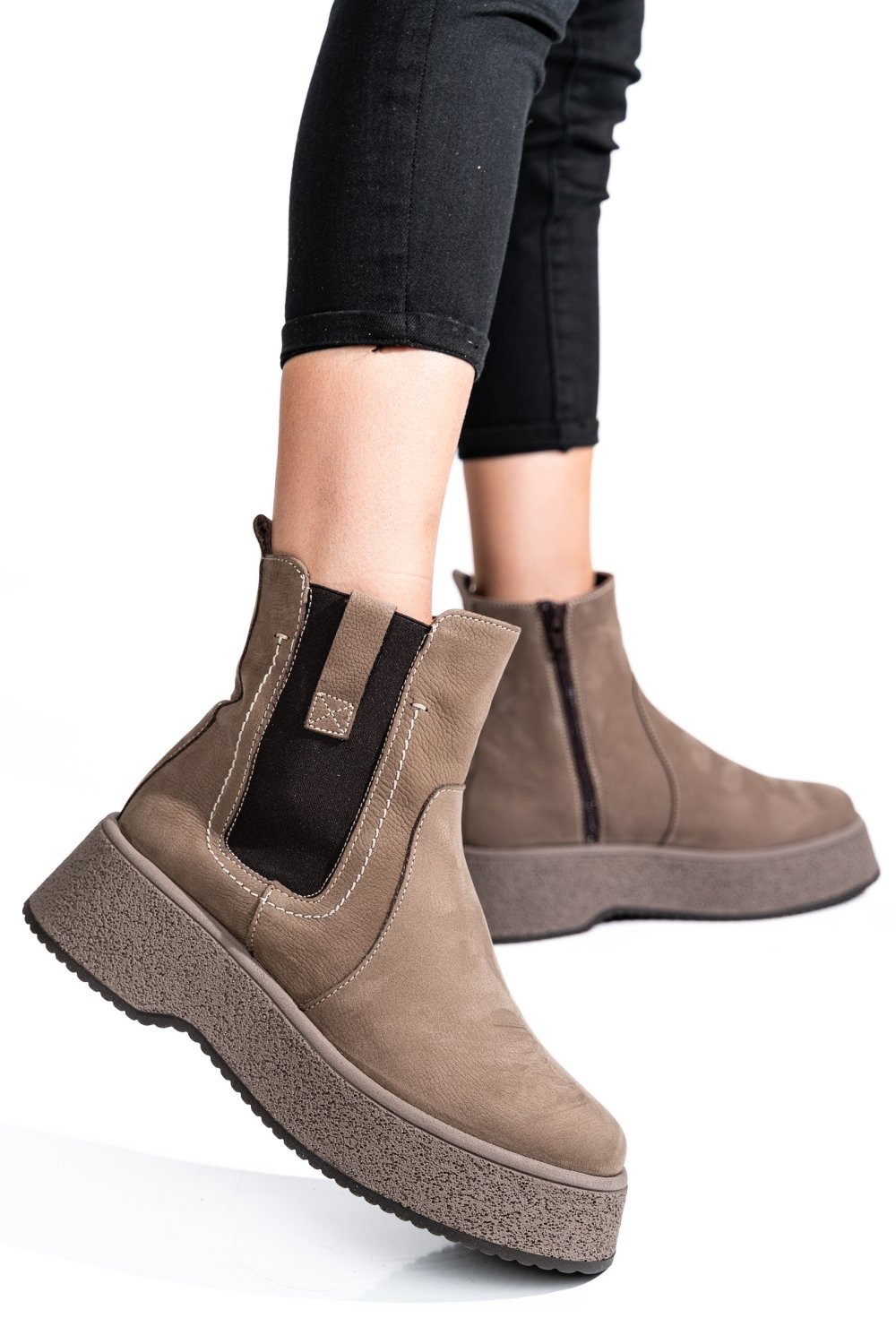 GHETE DAMA PIELE NATURALA TAUPE 2S7732-043NBK