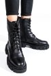 Ghete negre piele naturala intoarsa 2s7732-034sp