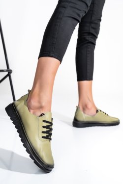 PANTOFI OLIVE PIELE NATURALA APCK710