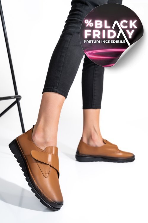 Pantofi maro piele naturala apck700