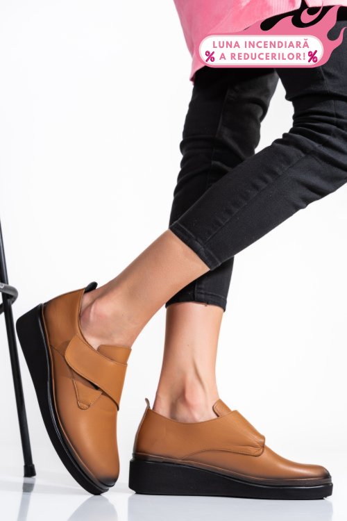 Pantofi maro piele naturala apck2265