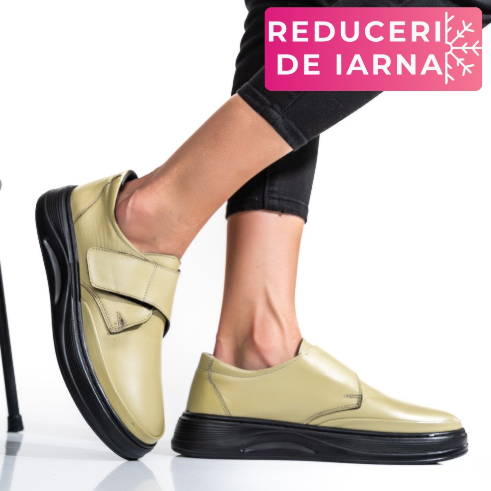 PANTOFI OLIVE PIELE NATURALA APCKD440
