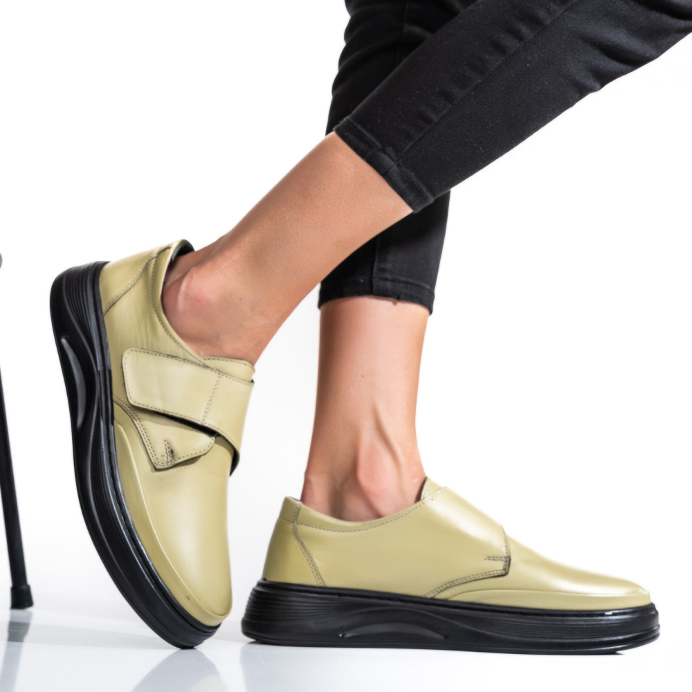 PANTOFI OLIVE PIELE NATURALA APCKD440