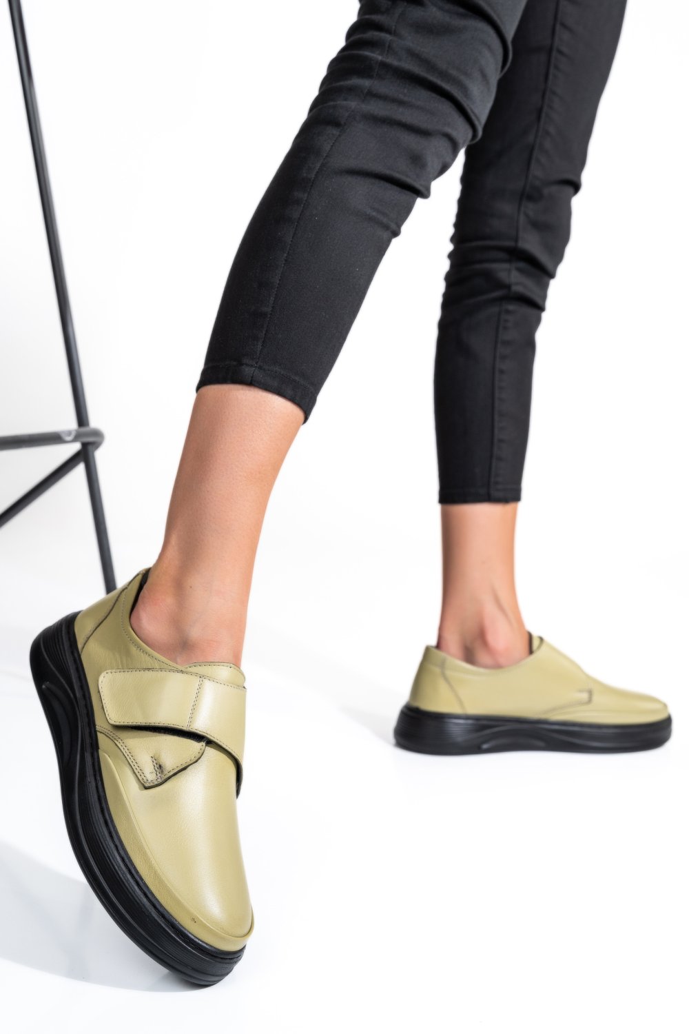 PANTOFI OLIVE PIELE NATURALA APCKD440