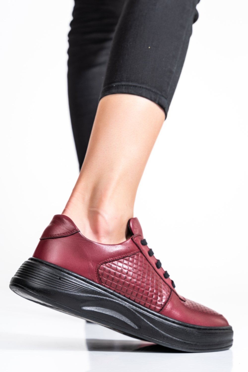 PANTOFI BORDO PIELE NATURALA APCKD330