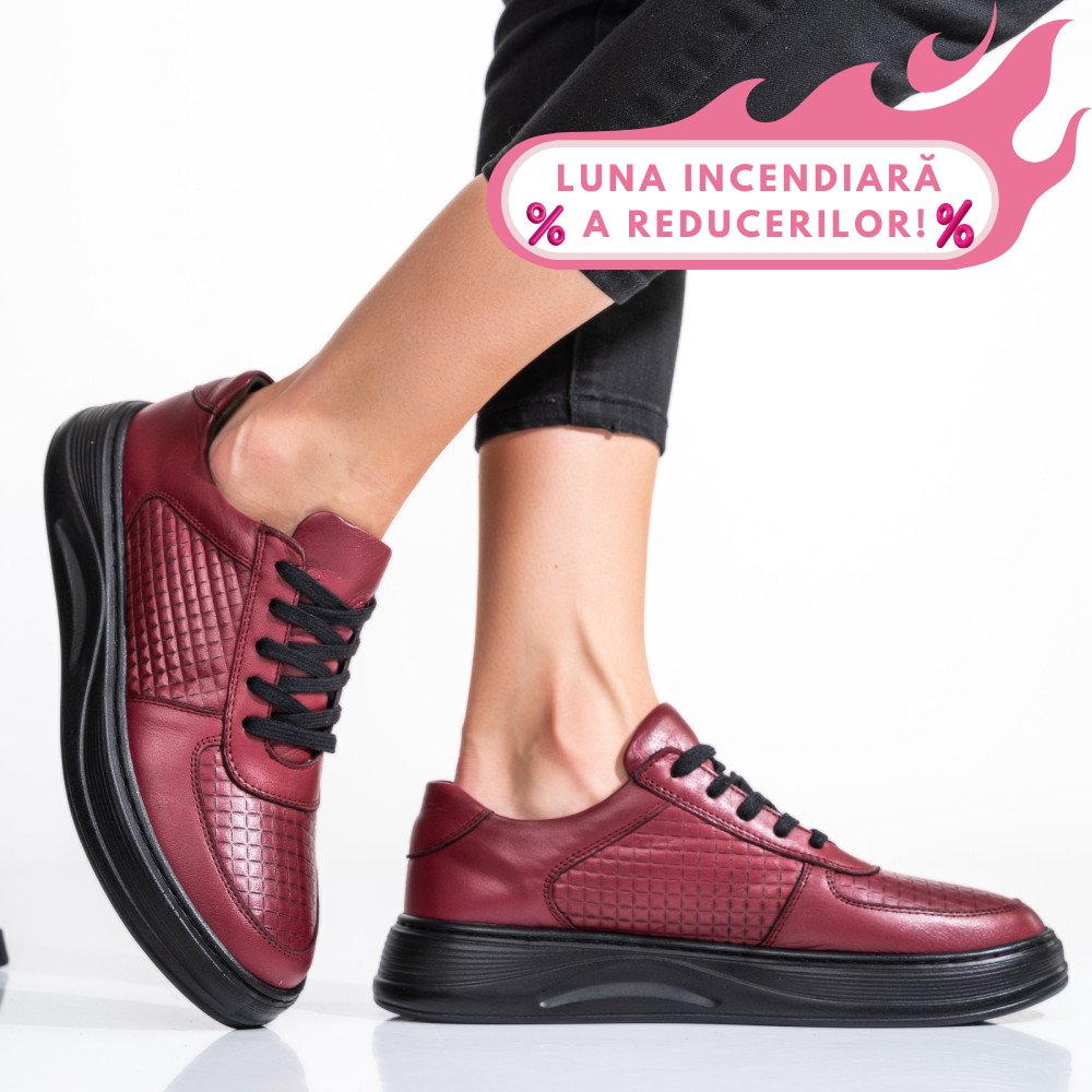 PANTOFI BORDO PIELE NATURALA APCKD330