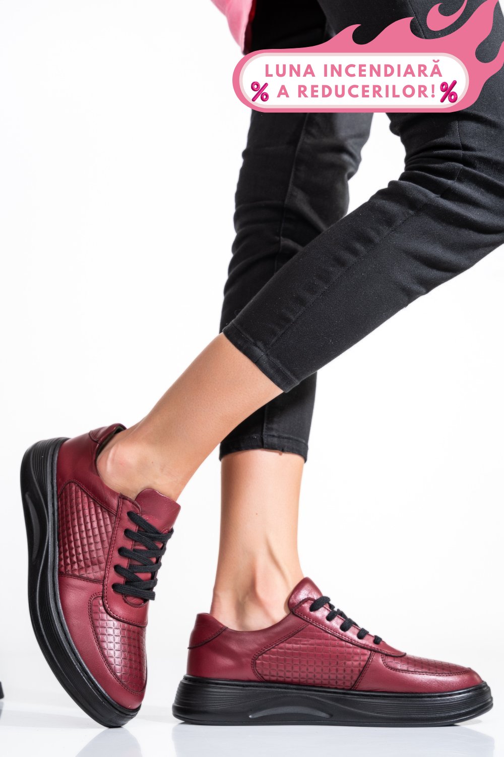 PANTOFI BORDO PIELE NATURALA APCKD330