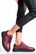 Pantofi bordo piele naturala apckd330
