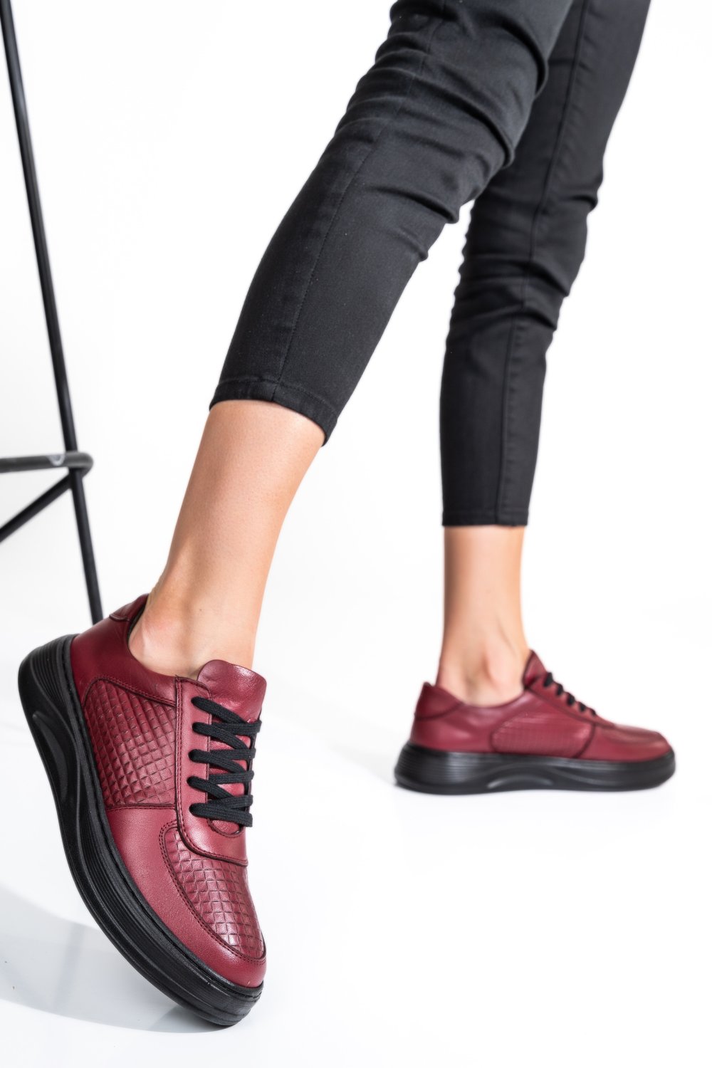 PANTOFI BORDO PIELE NATURALA APCKD330