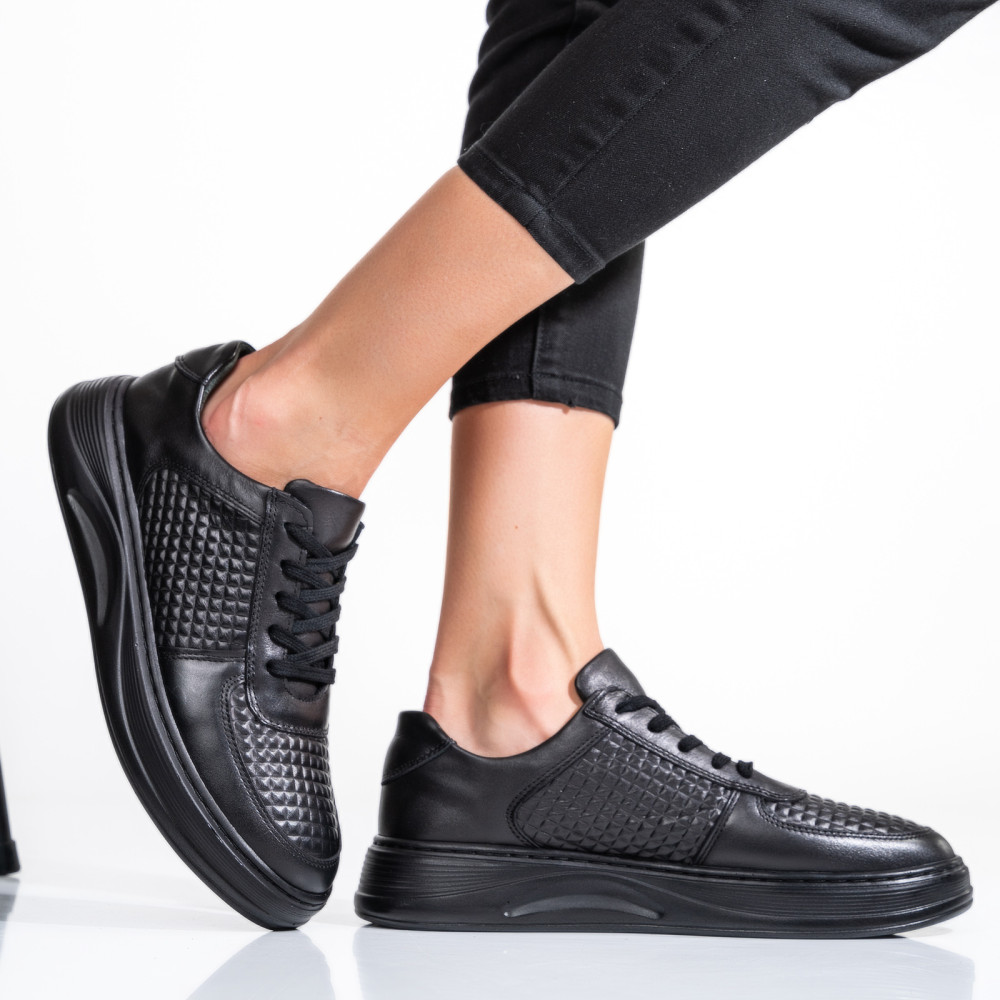 PANTOFI NEGRI PIELE NATURALA APCKD330