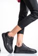 Pantofi negri piele naturala apckd330