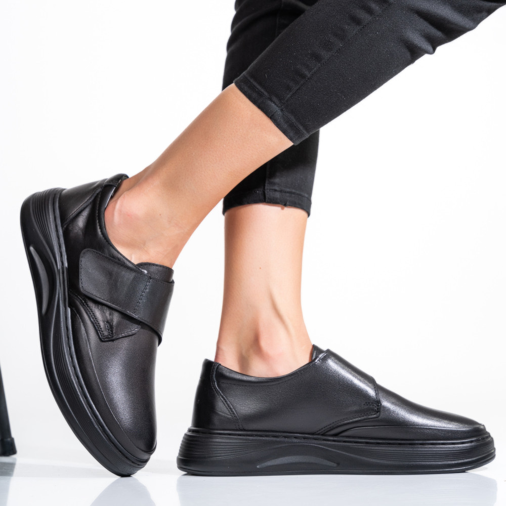 PANTOFI NEGRI PIELE NATURALA APCKD440