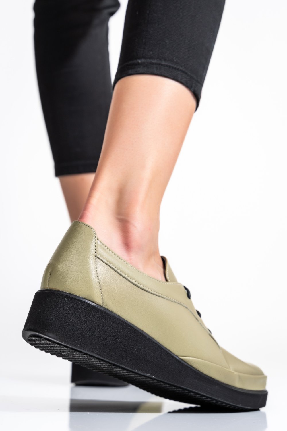 PANTOFI OLIVE PIELE NATURALA APCKD2757