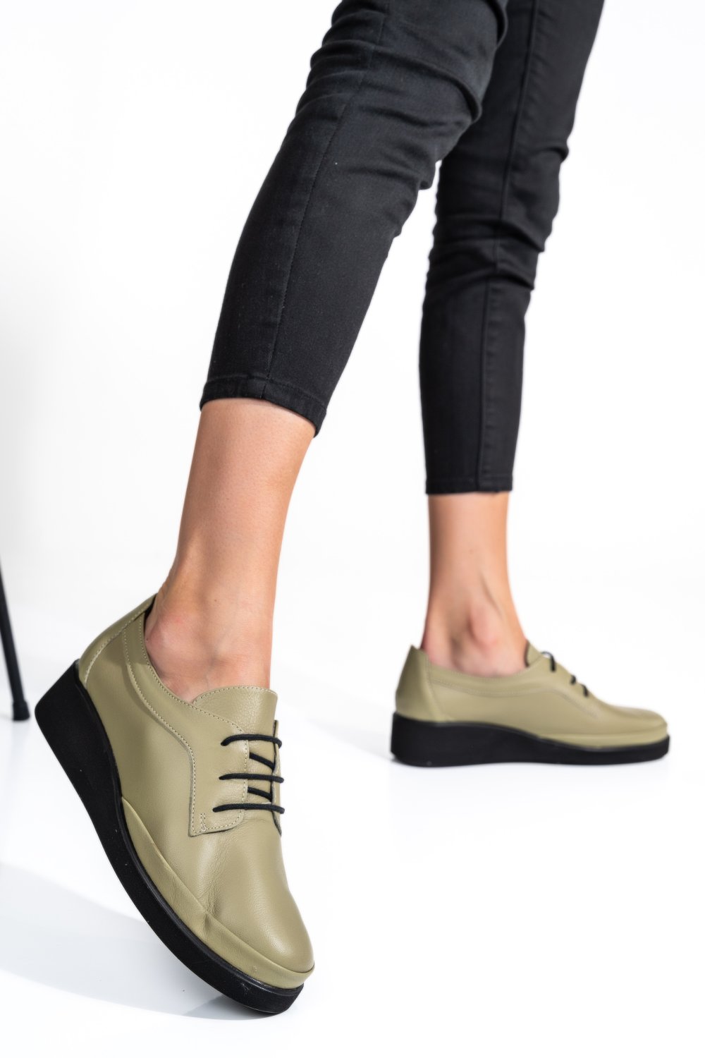 PANTOFI OLIVE PIELE NATURALA APCKD2757