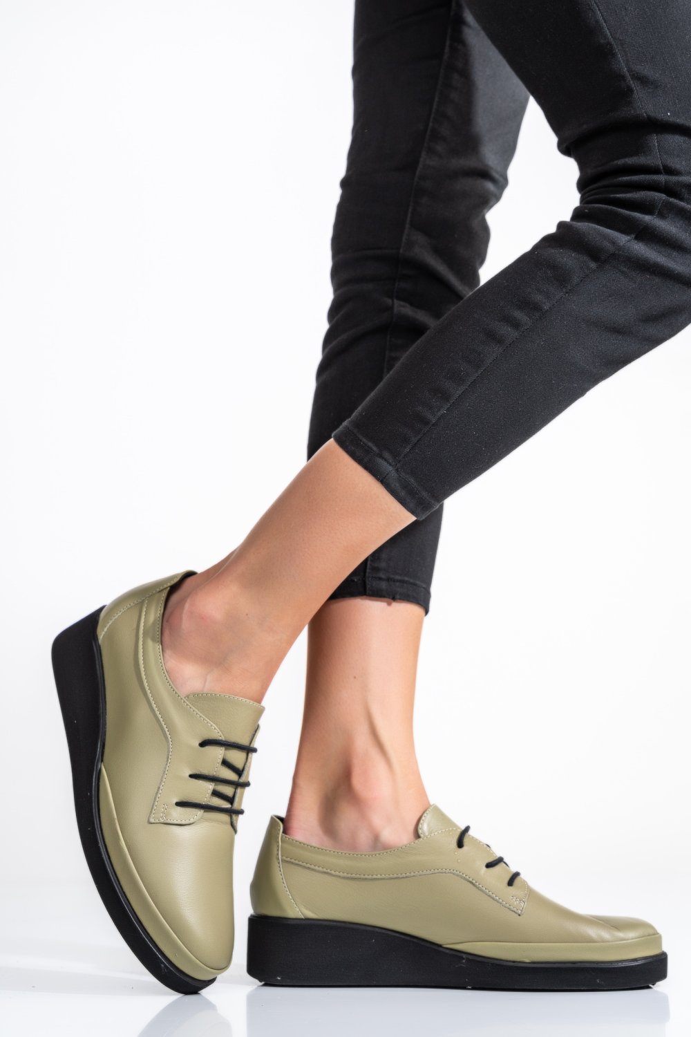 PANTOFI OLIVE PIELE NATURALA APCKD2757