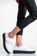 Pantofi albi piele naturala apckd440