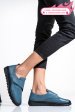 Pantofi albastri piele naturala apck700