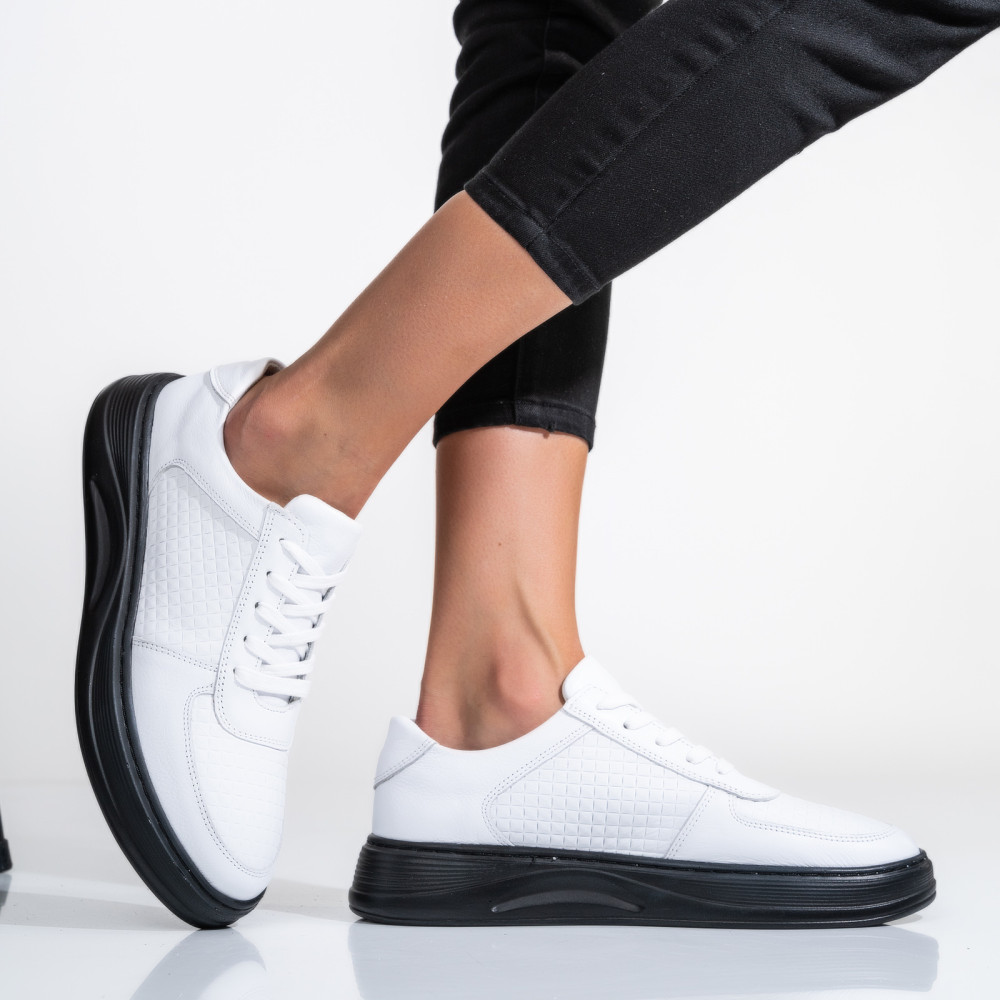 PANTOFI ALBI PIELE NATURALA APCKD330