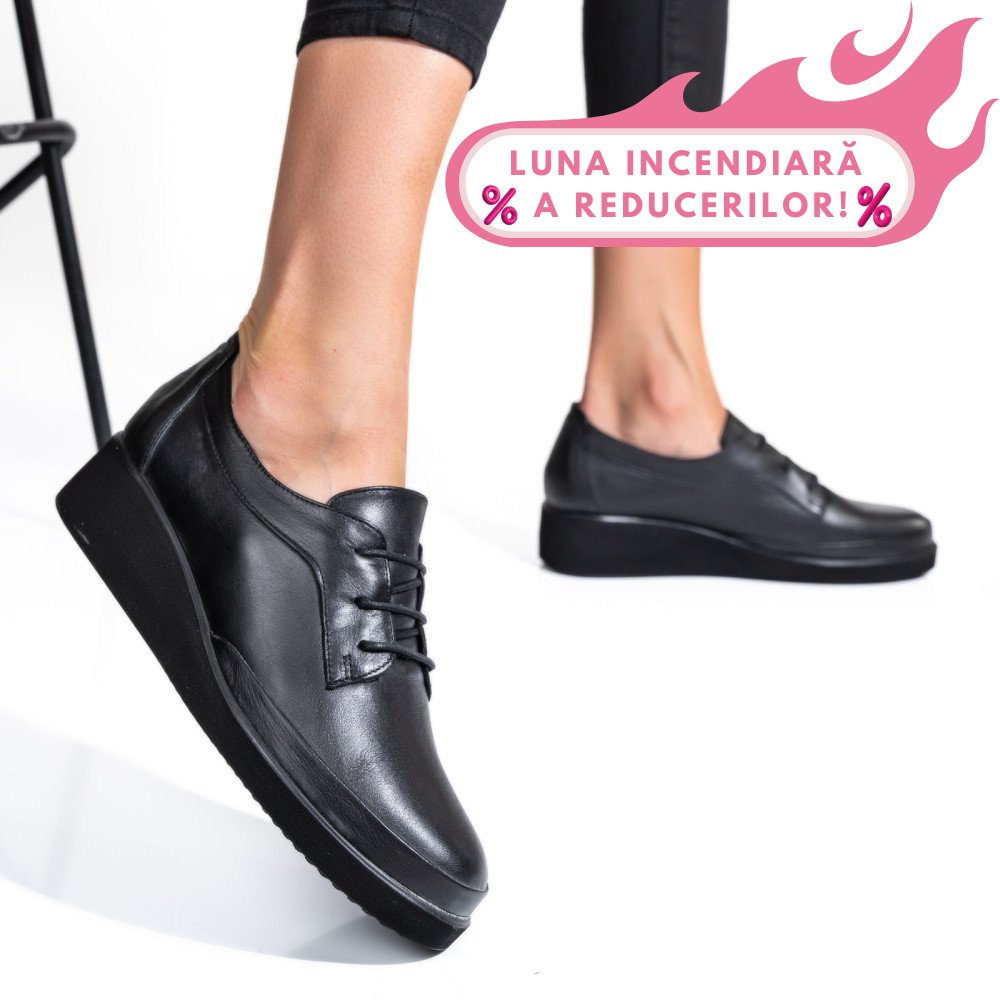 PANTOFI NEGRI PIELE NATURALA APCKD2757