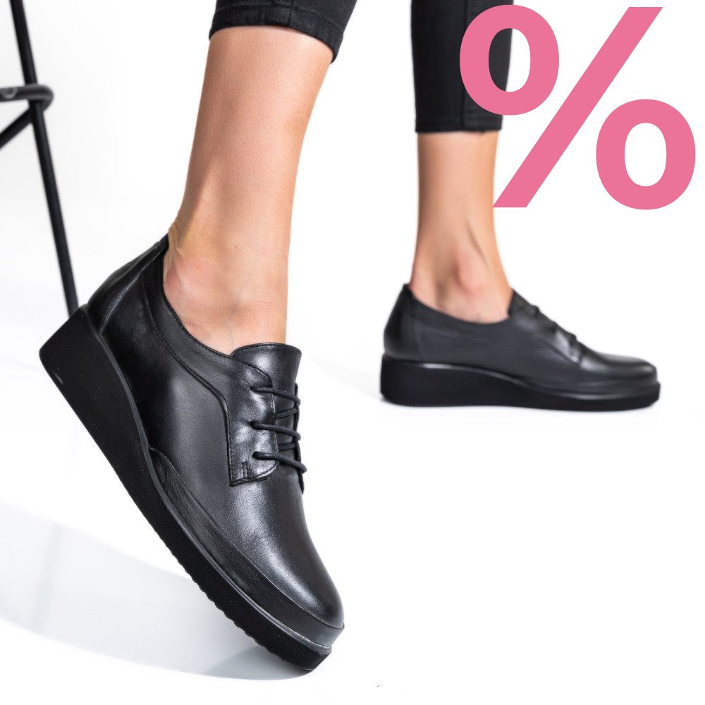 PANTOFI NEGRI PIELE NATURALA APCKD2757