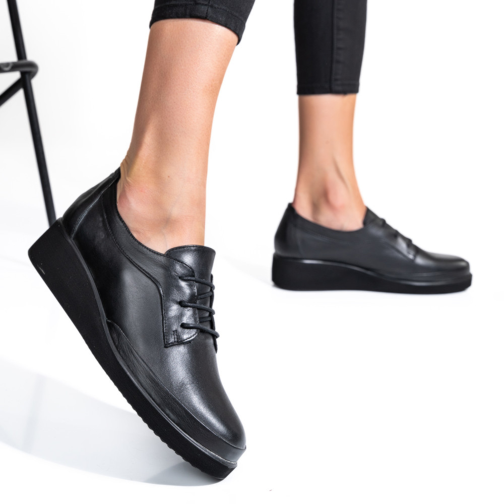 PANTOFI NEGRI PIELE NATURALA APCKD2757