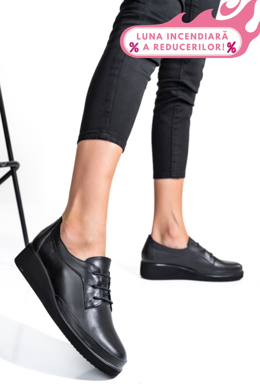 PANTOFI NEGRI PIELE NATURALA APCKD2757