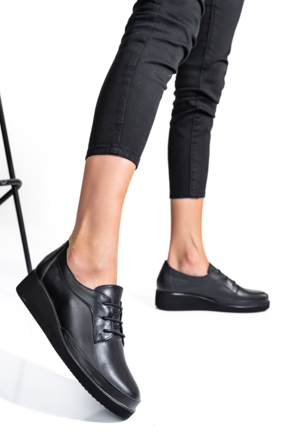 PANTOFI NEGRI PIELE NATURALA APCKD2757