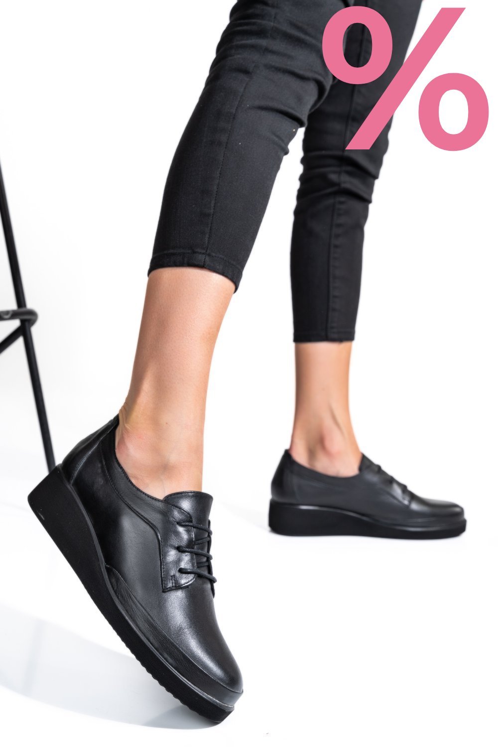 PANTOFI NEGRI PIELE NATURALA APCKD2757