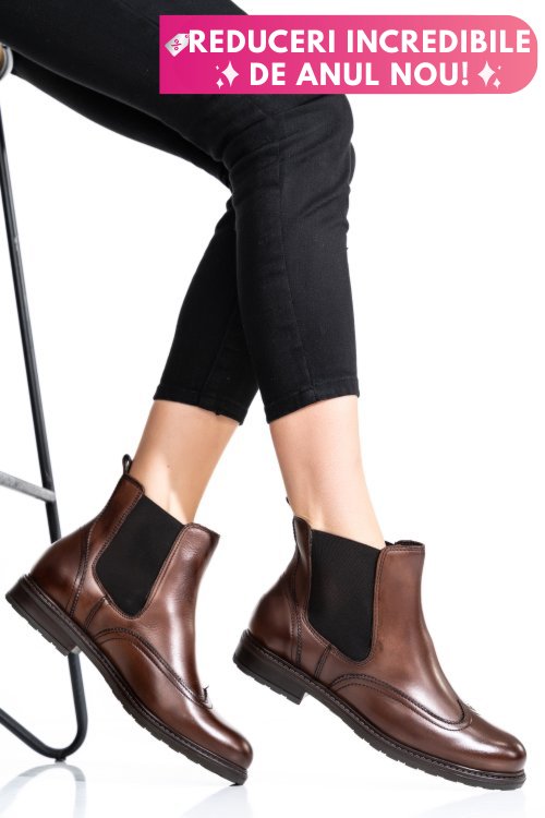 Ghete dama piele naturala maro inchis 6s77483