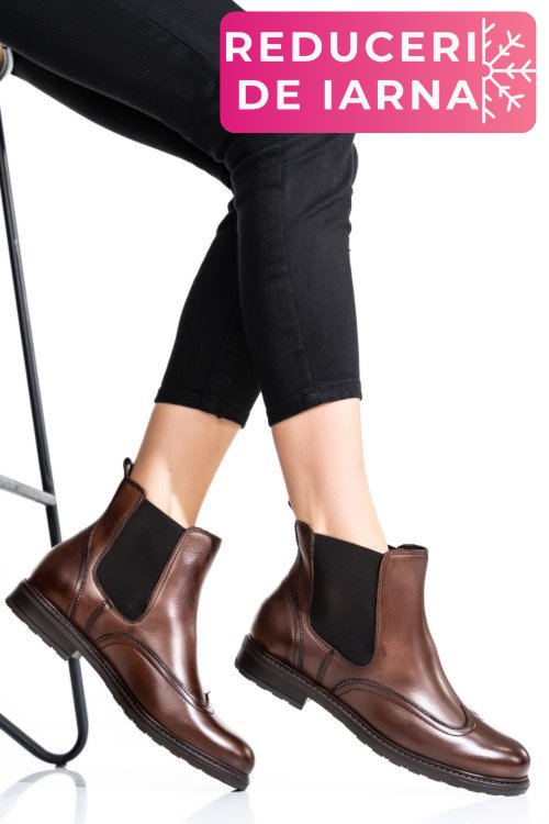 Ghete dama piele naturala maro inchis 6s77483
