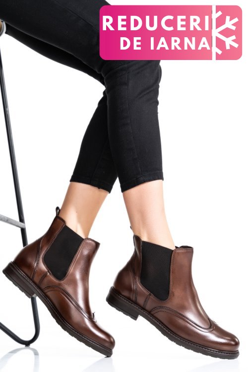 Ghete dama piele naturala maro inchis 6s77483