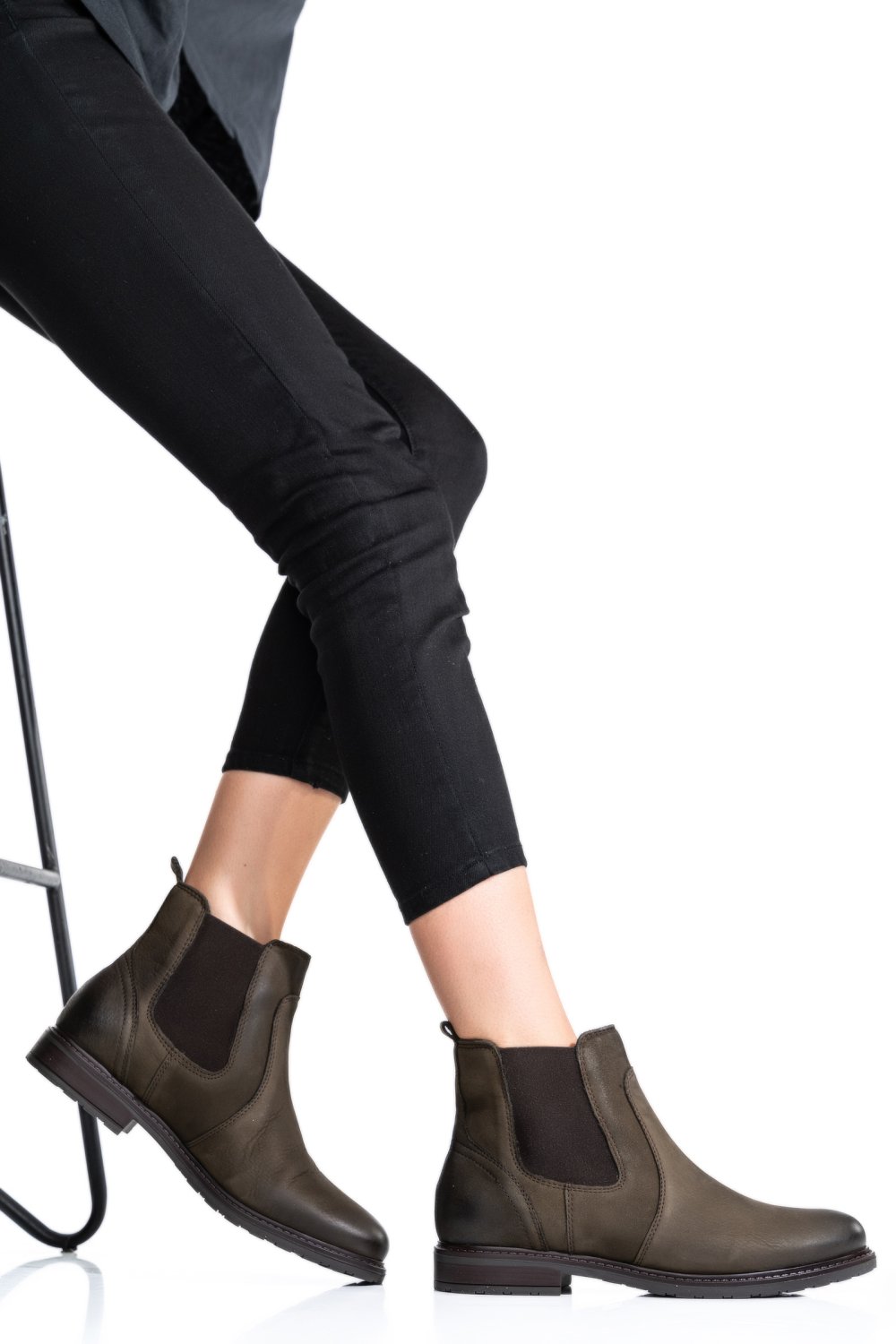 GHETE FEMEI PIELE NATURALA GRI INCHIS 6S77486