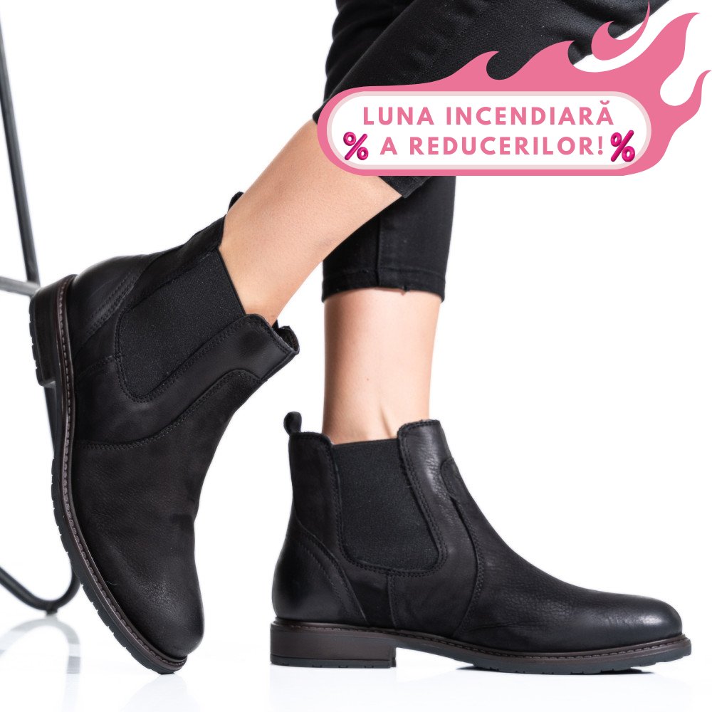 GHETE DAMA CAPTUSITE  PIELE NATURALA NEGRE 6S77486