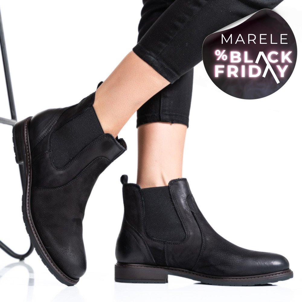 GHETE DAMA CAPTUSITE  PIELE NATURALA NEGRE 6S77486