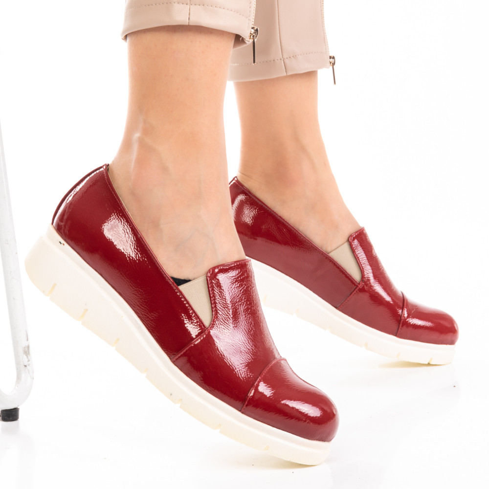 ESPADRILE ROSII PIELE NATURALA LACUITA VIRA